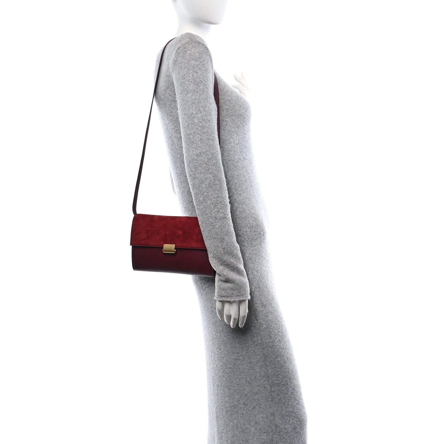 The Row Calfskin Suede Laurie Crosbody Syram Red Chianti 2 of 12