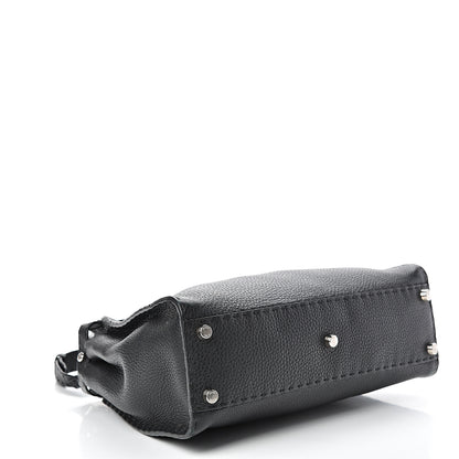 Fendi Cuoio Romano Selleria Bi-Color Medium Peekaboo Iconic Satchel Black Mou 4 of 17