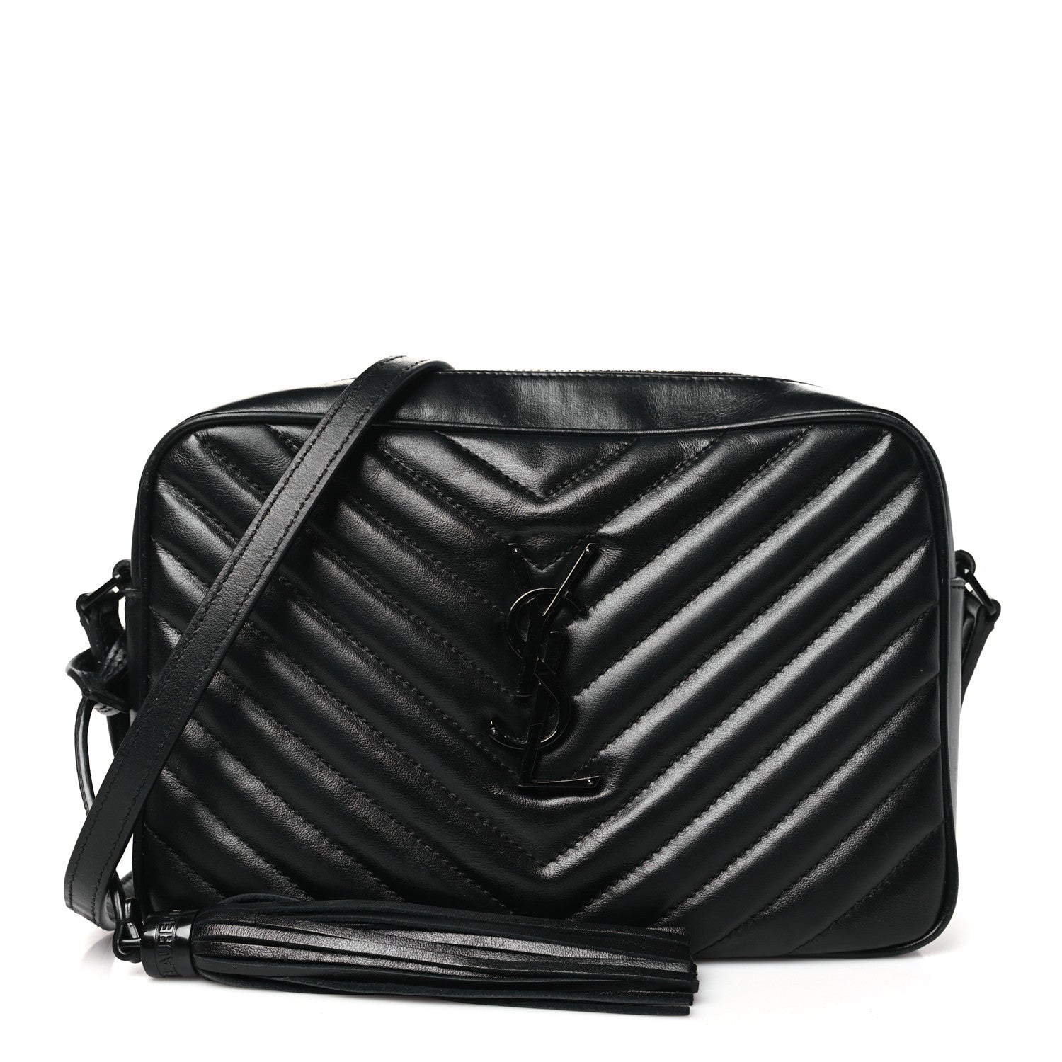 Saint Laurent Calfskin Matelasse Monogram Monochrome Lou Camera Bag Black 1 of 13