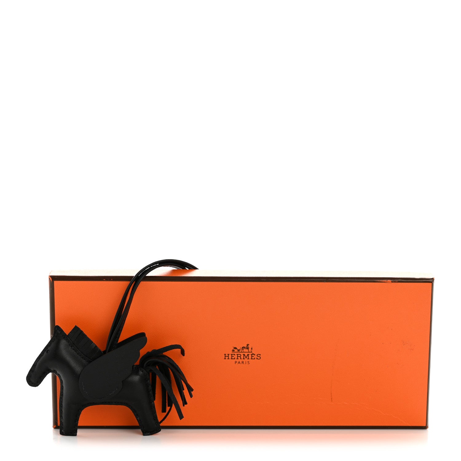 Hermes Milo Lambskin Grigri Rodeo Pegase Horse Bag Charm PM So Black 5 of 5