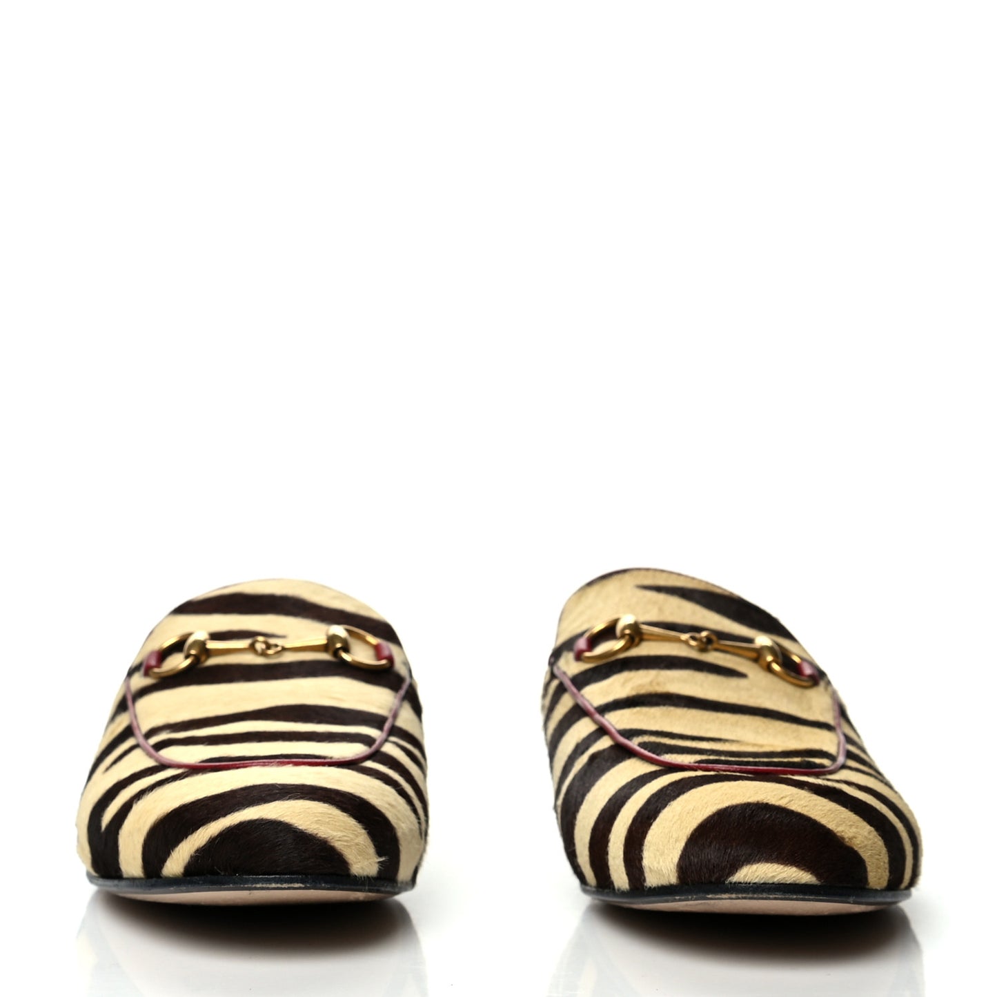 Calf Hair Tiger Print Womens Princetown Slippers 38 Natural Black Romantic Cherry