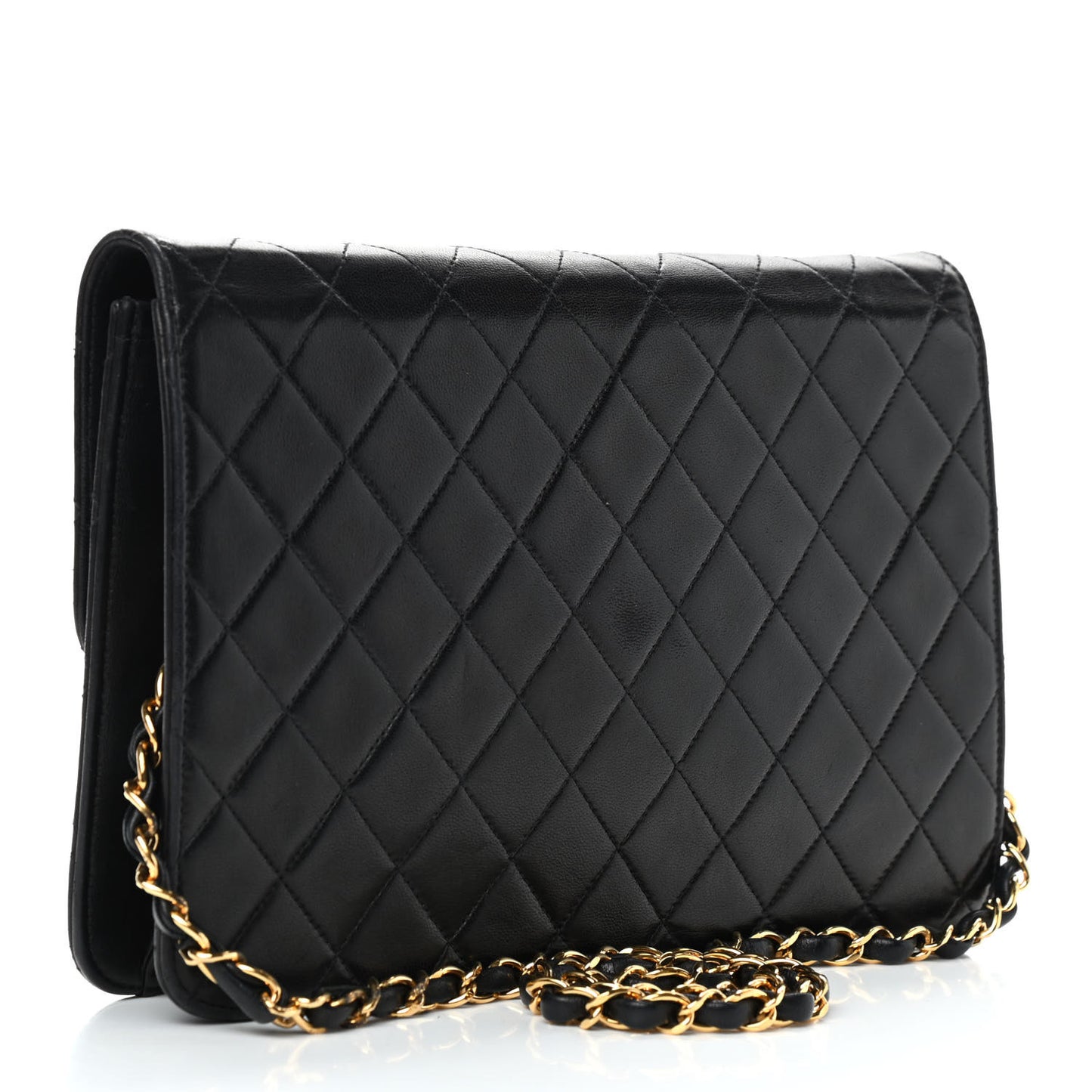 Lambskin Quilted Medium Single Flap Black