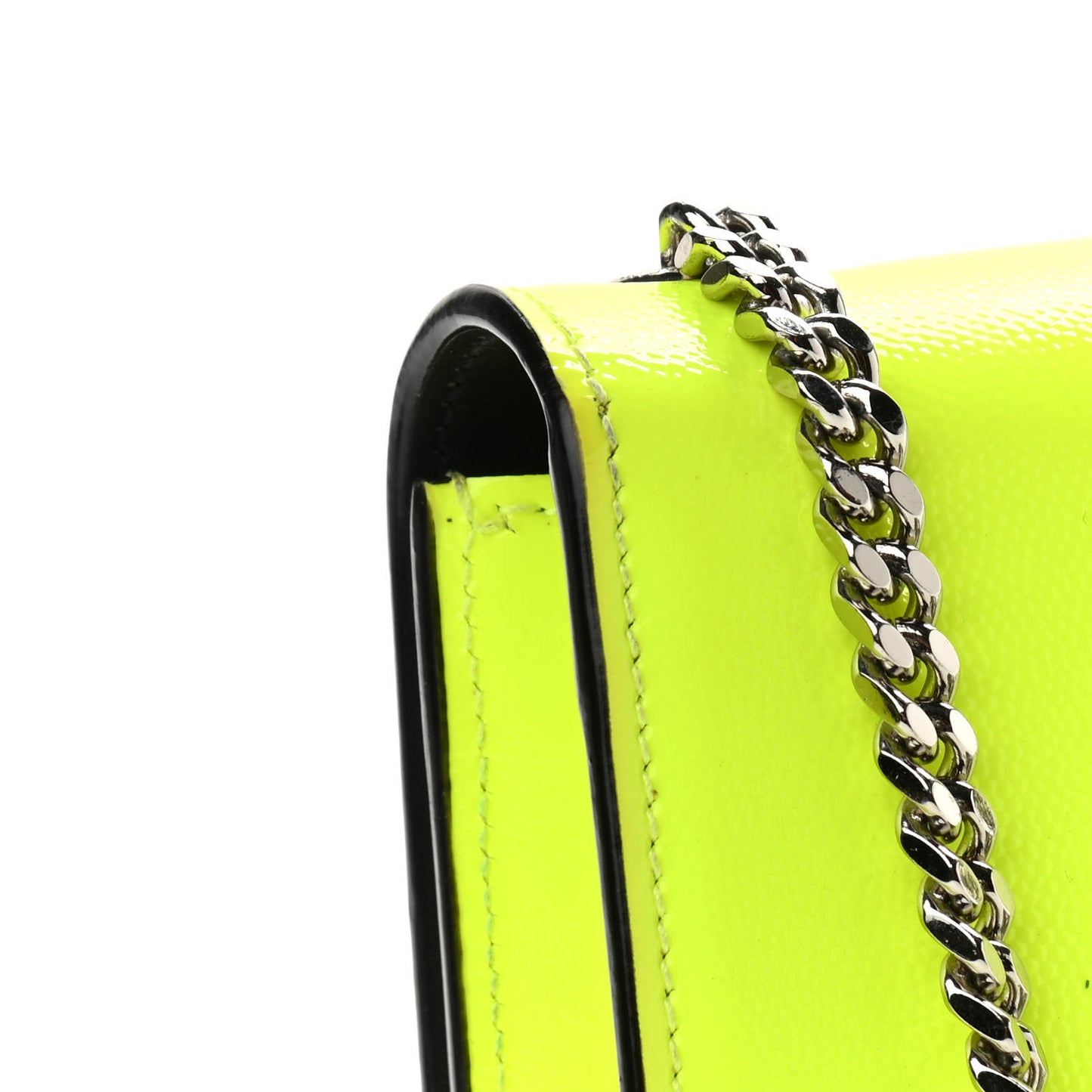 Patent Grain de Poudre Small Monogram Kate Satchel Neon Yellow