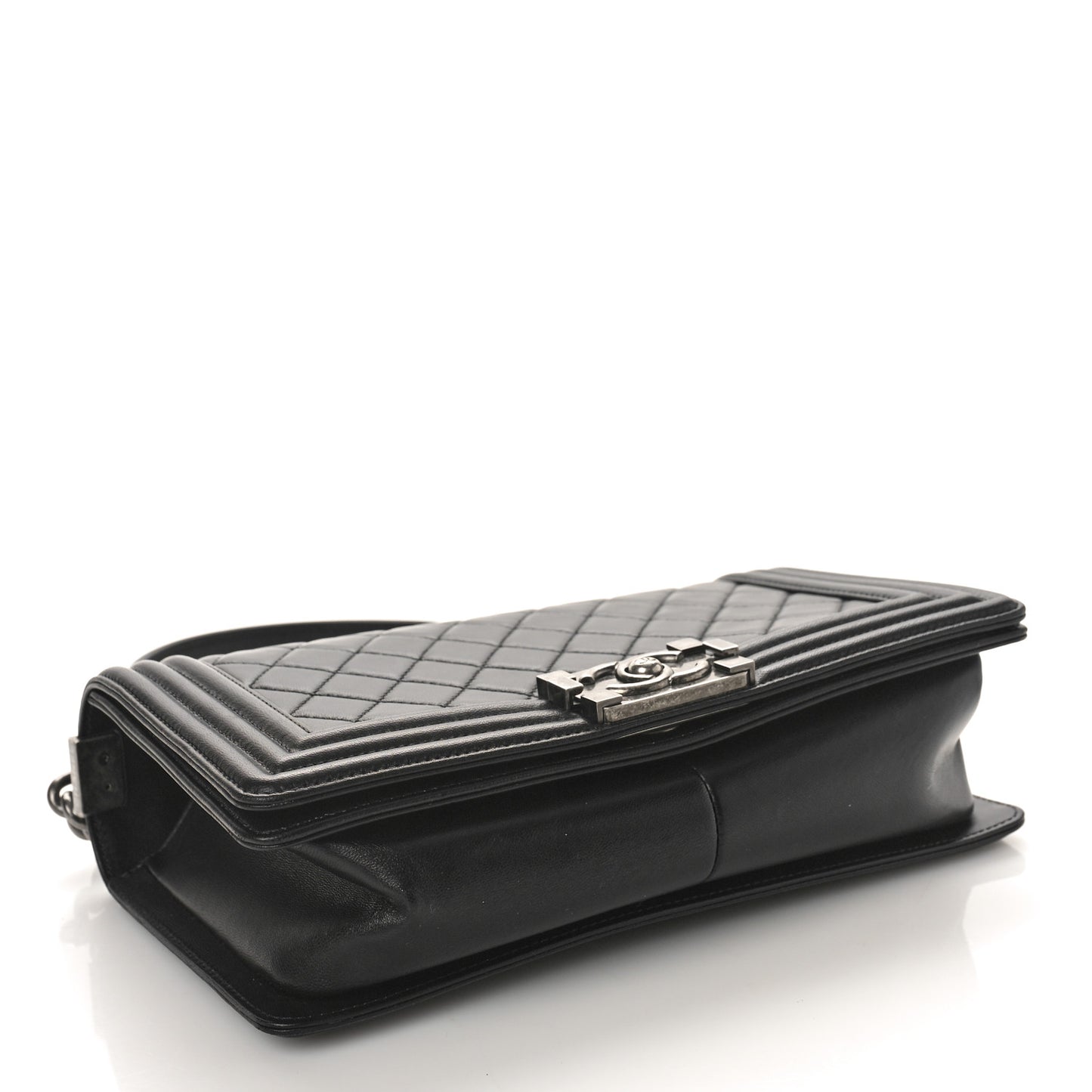 Lambskin Quilted Medium Boy Flap Black