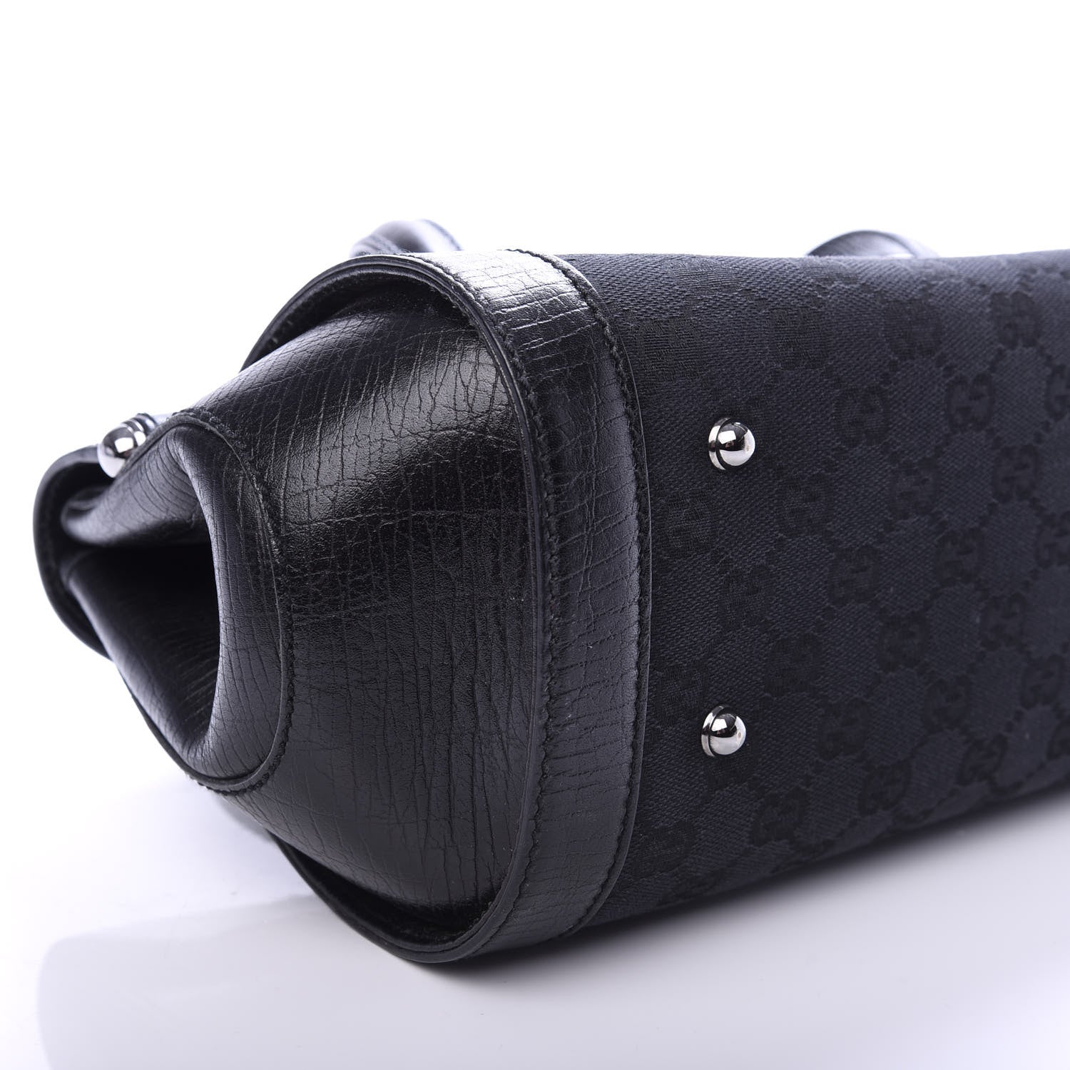 Gucci Monogram Bamboo Bullet Bag Black 8 of 9