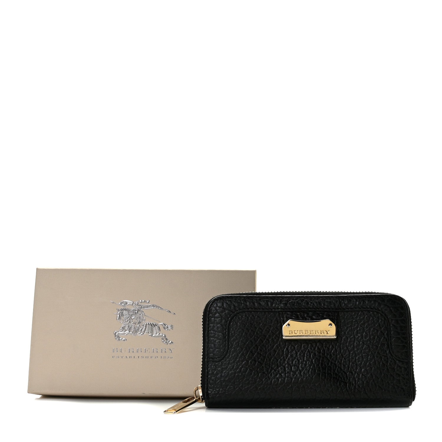 Burberry Grainy Calfskin Zip Around Wallet Black 11 of 11