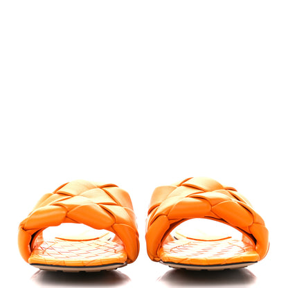 Bottega Veneta Nappa Maxi Intrecciato Lido Flat Sandals 40 Tangerine 2 of 8