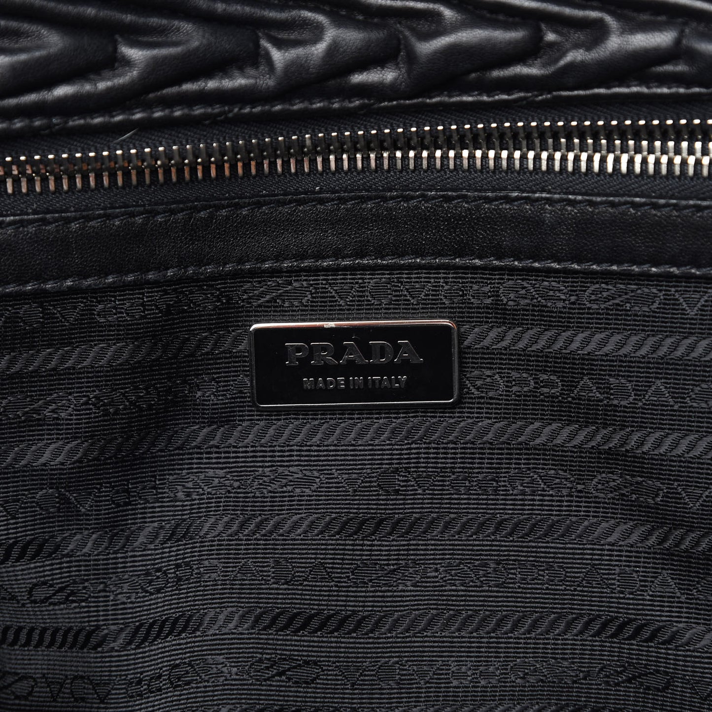 Nappa Chevron Braided Bauletto Bag Black