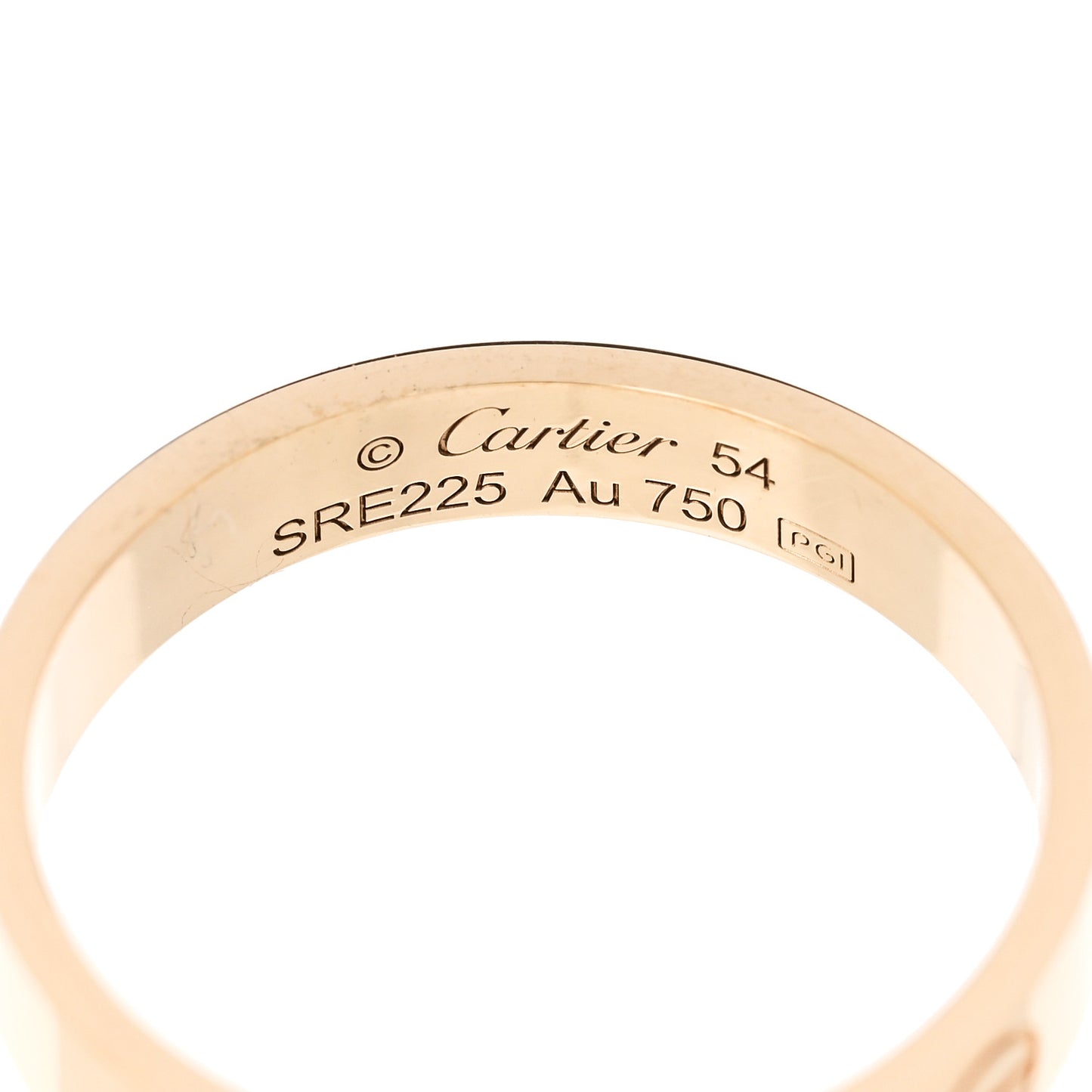 18K Yellow Gold 3.5mm LOVE Wedding Band Ring 54 6.75