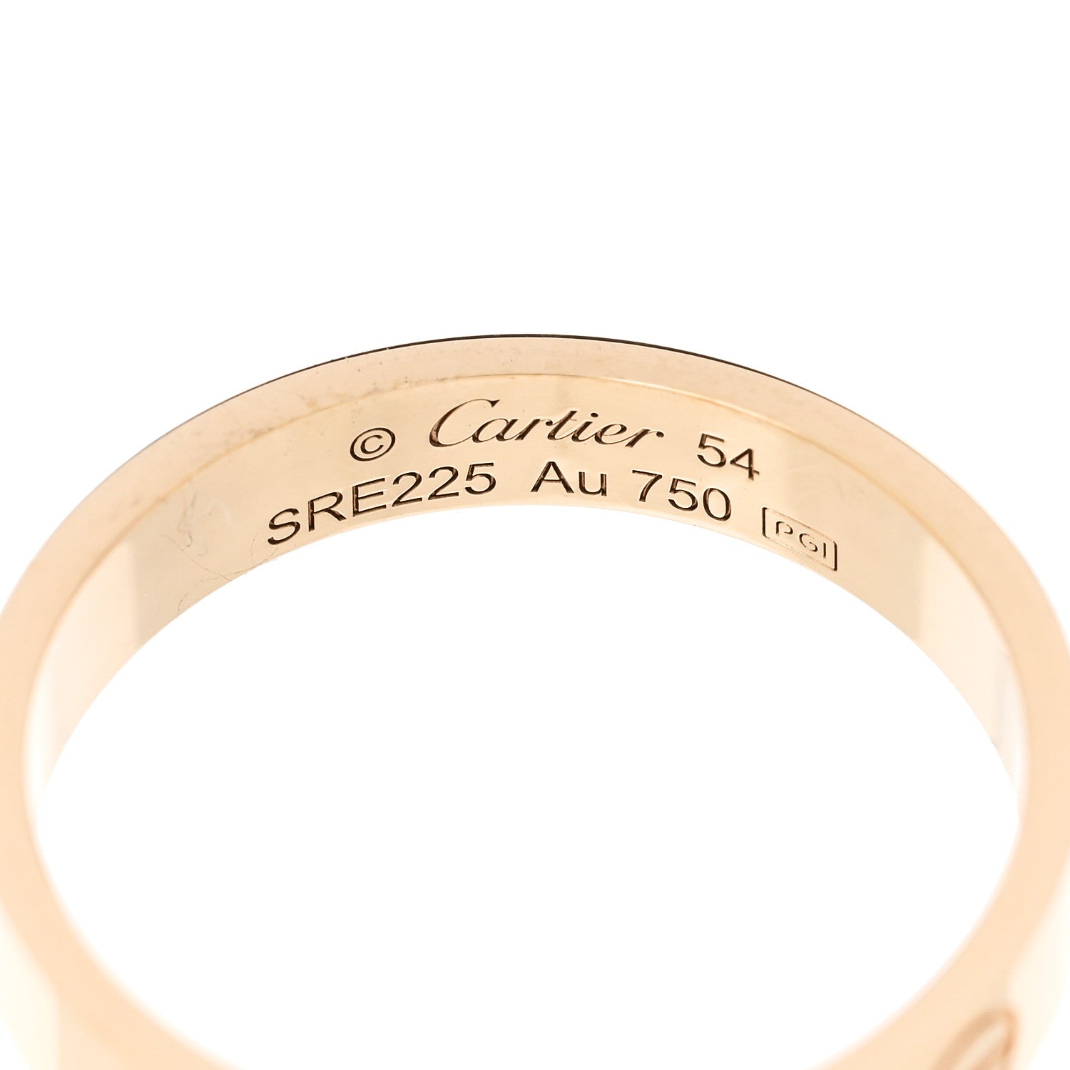 Cartier 18K Yellow Gold 3.5mm LOVE Wedding Band Ring 54 6.75 4 of 5