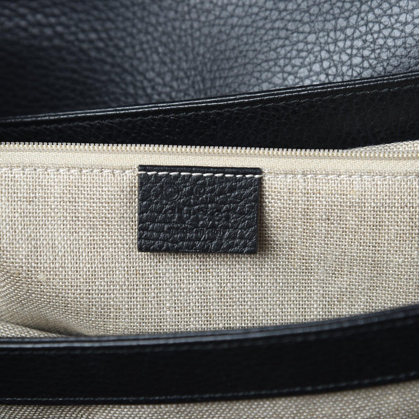 Dollar Calfskin Medium Interlocking G Top Handle Shoulder Bag Black