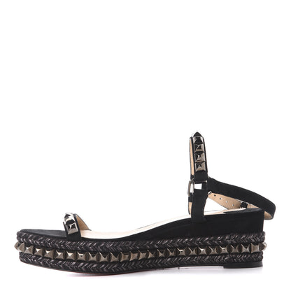 Christian Louboutin Suede Cataclou 60 Platform Sandals 41 Black 1 of 8