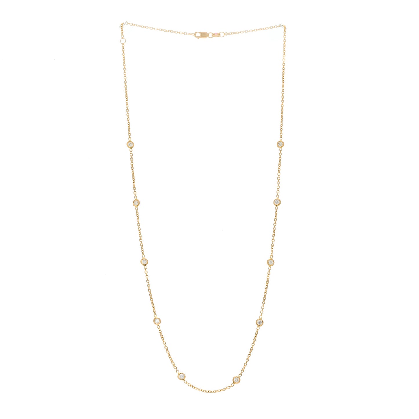 18K Yellow Gold Diamond .75ct Diamonds By The Inch Ten Station Necklace
