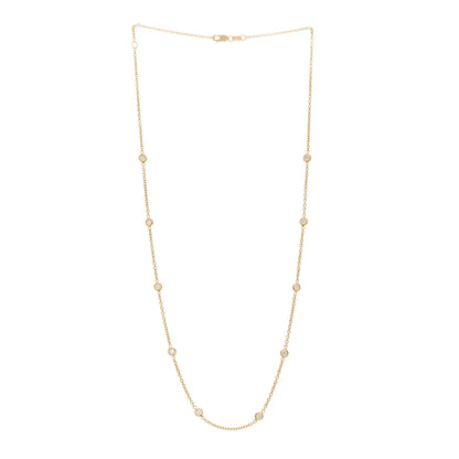 Roberto Coin 18K Yellow Gold Diamond .75ct Diamonds By The Inch Ten Station Necklace 3 of 6