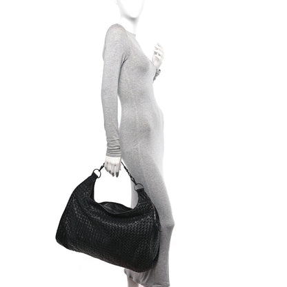 Bottega Veneta Nappa Intrecciato Alligator Hobo Black 2 of 15