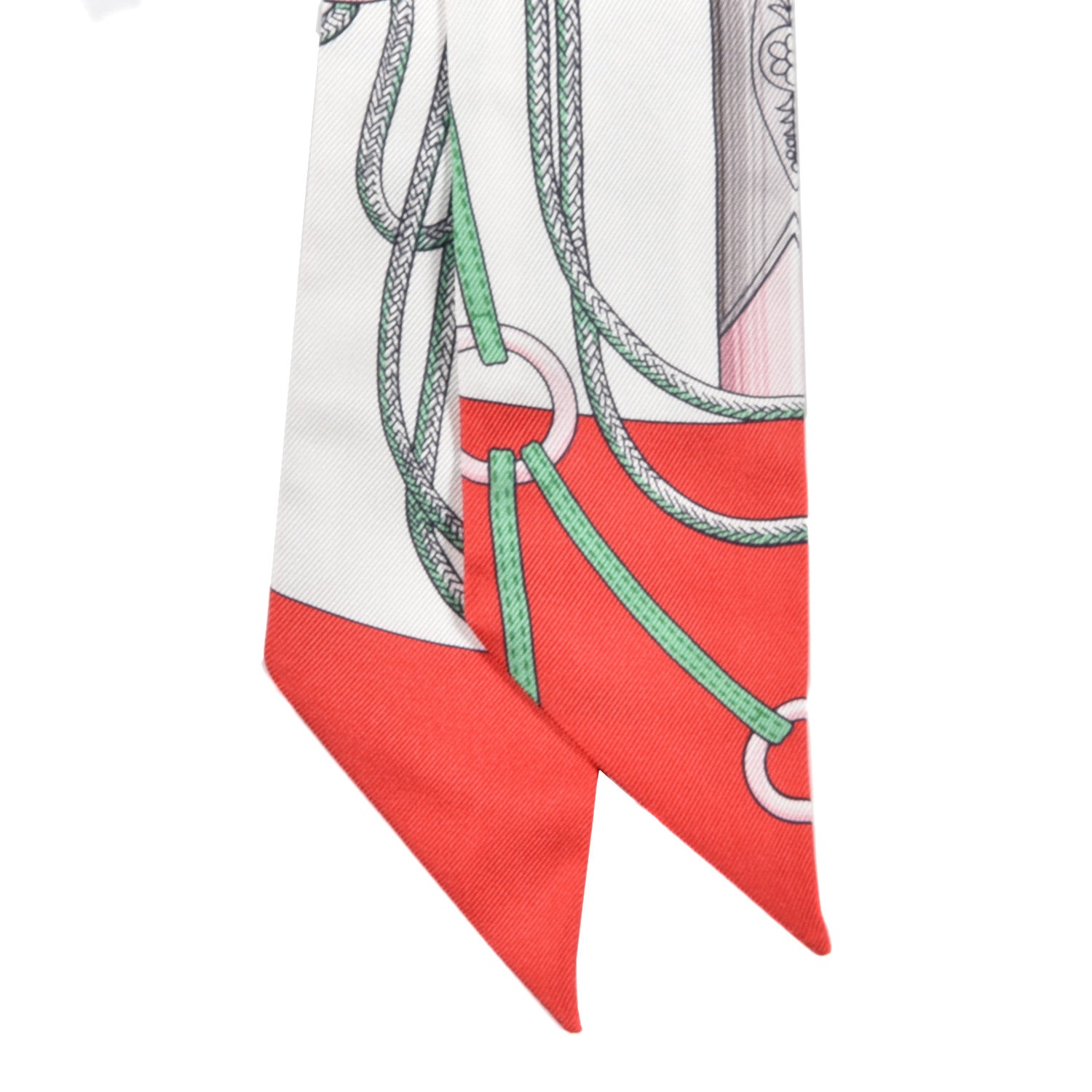 Hermes Silk Cliquetis Twilly Grenadine White Vert 2 of 4