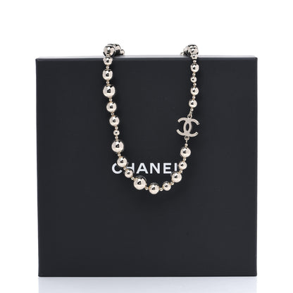 Chanel Metal CC Bead Necklace Gold 5 of 5