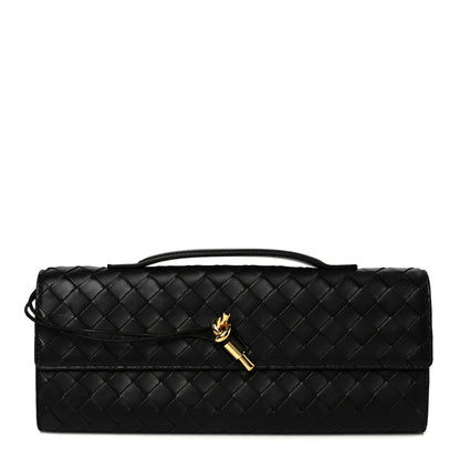 Bottega Veneta Nappa Intrecciato Long Andiamo Top Handle Clutch Black 1 of 9