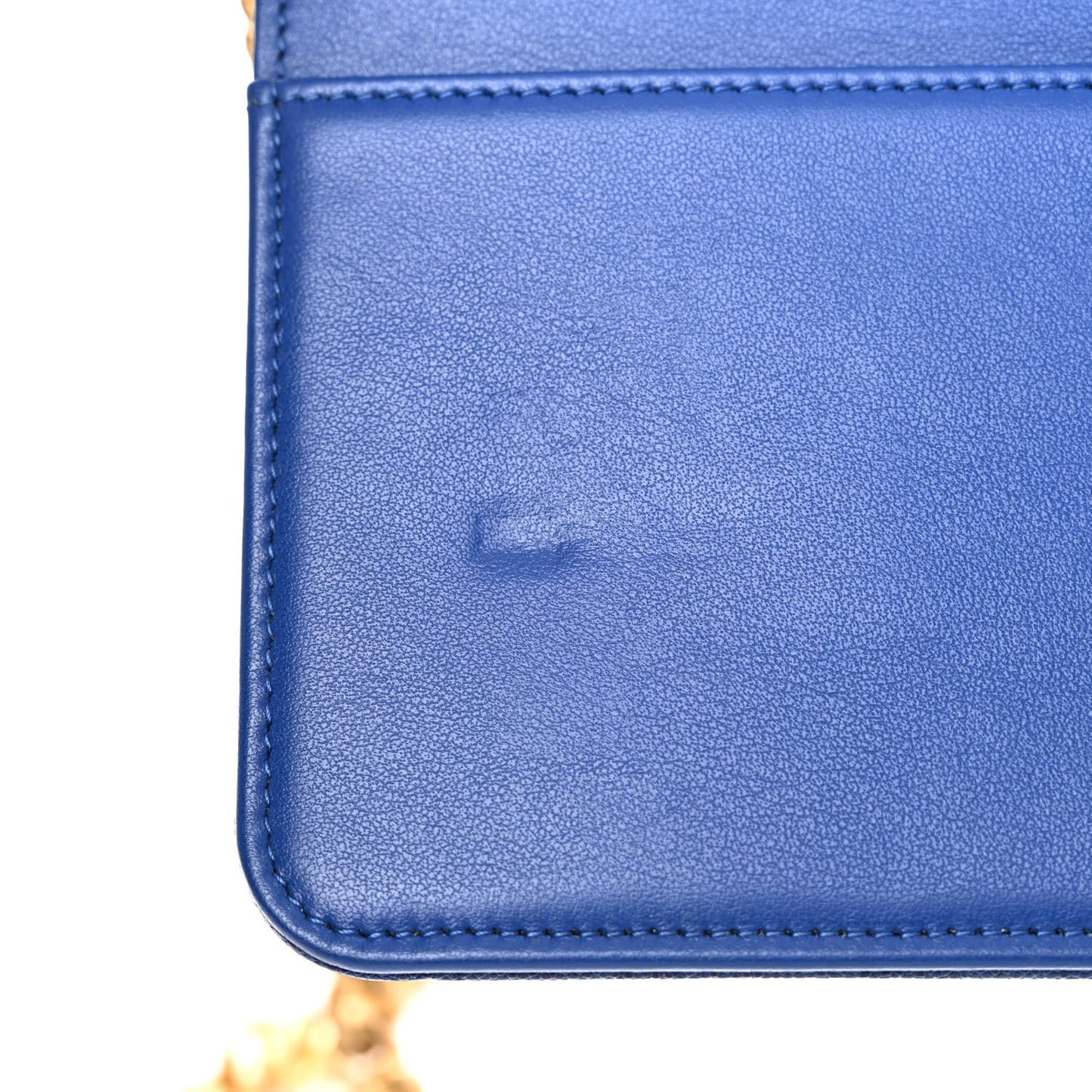 Caviar Quilted Boy Wallet On Chain WOC Blue