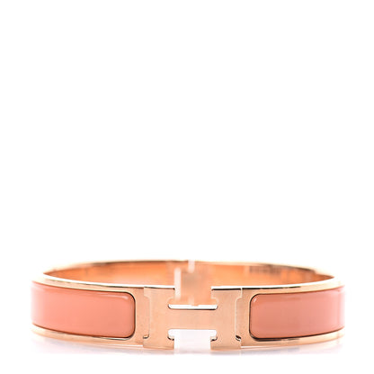 Hermes Enamel Narrow Clic Clac H Bracelet GM Orange Papaye 1 of 3