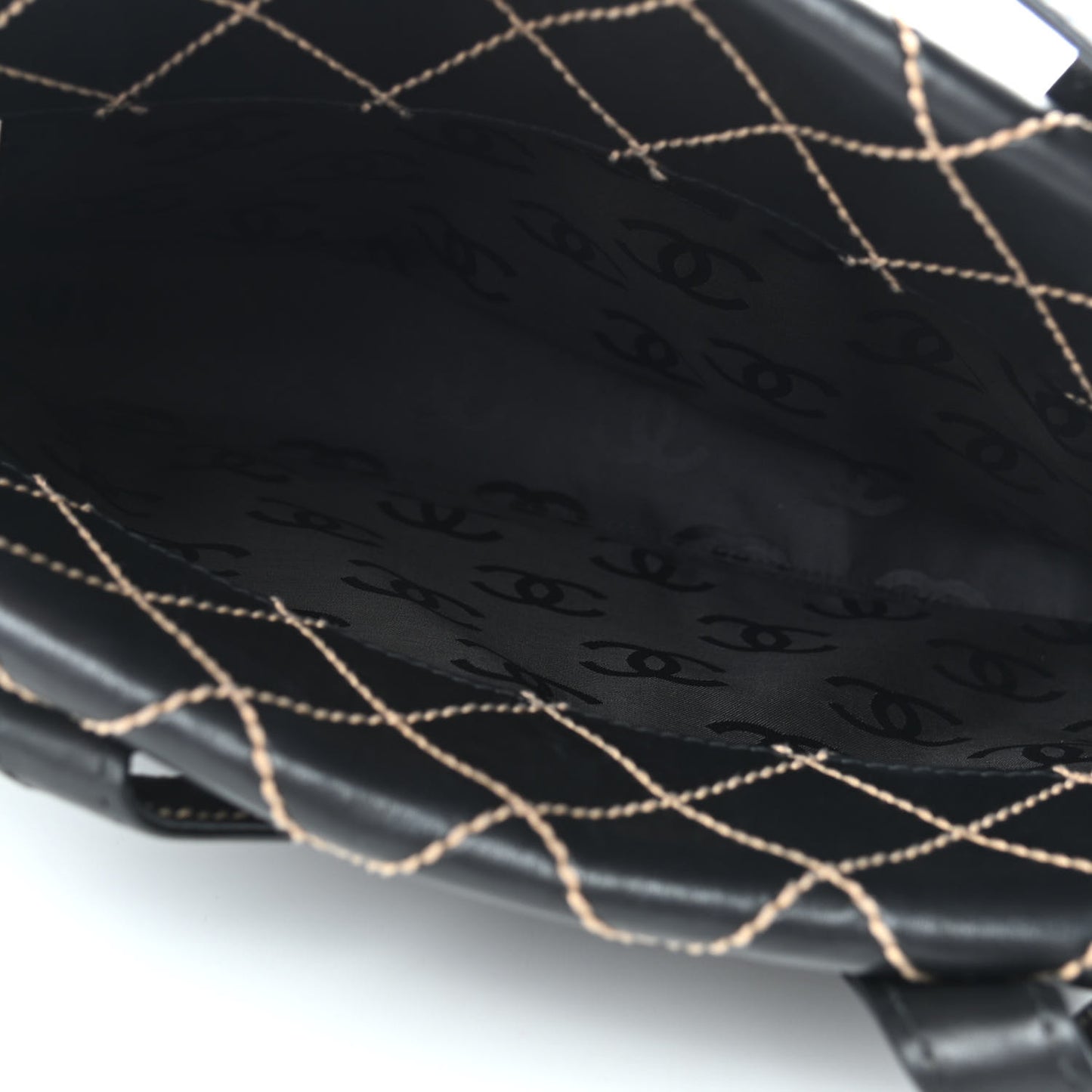 Calfskin Wild Stitch Tote Black