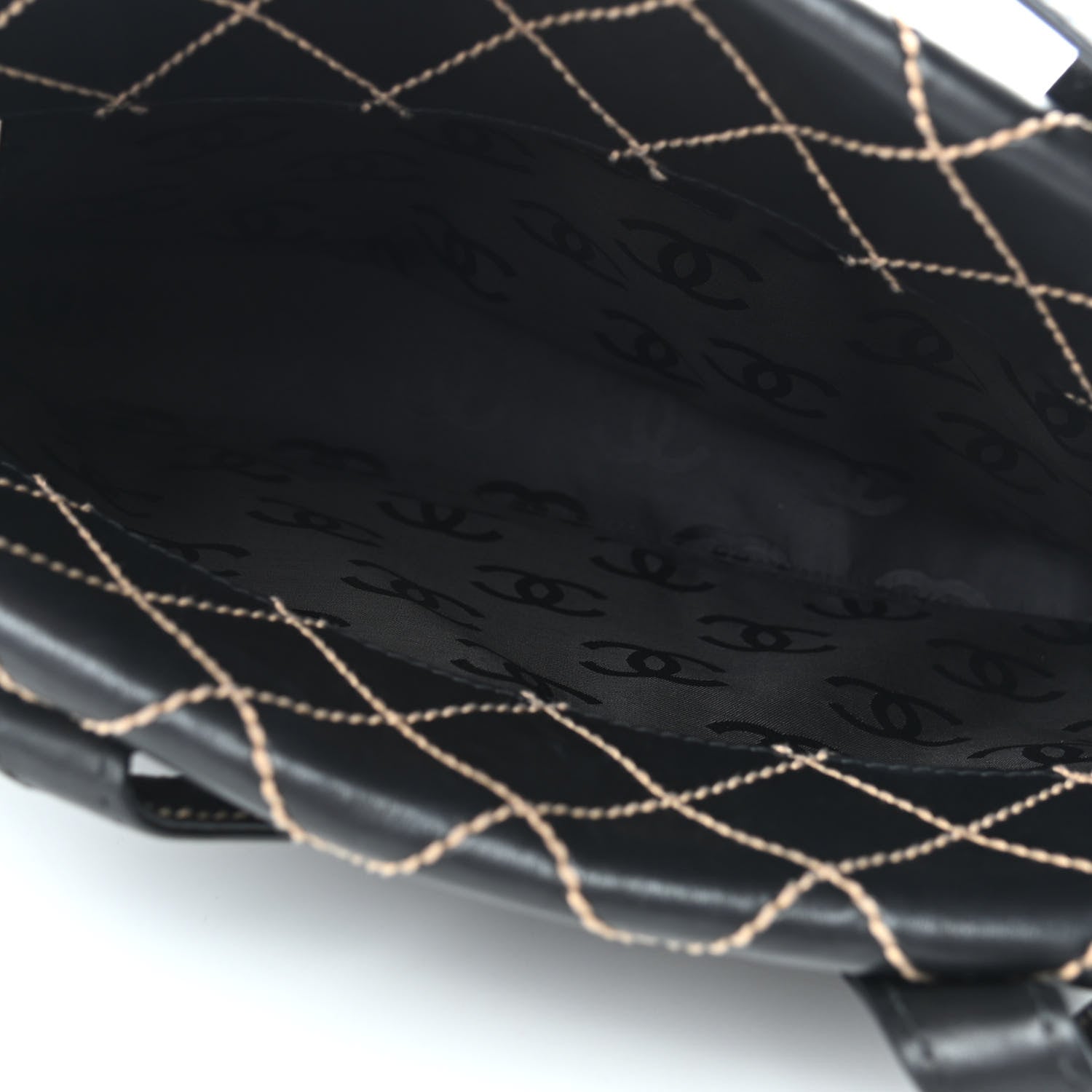 Chanel Calfskin Wild Stitch Tote Black 5 of 10