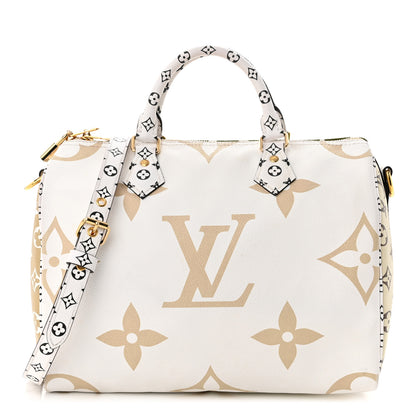 Louis Vuitton Monogram Giant Speedy Bandouliere 30 Kaki Beige 1 of 10