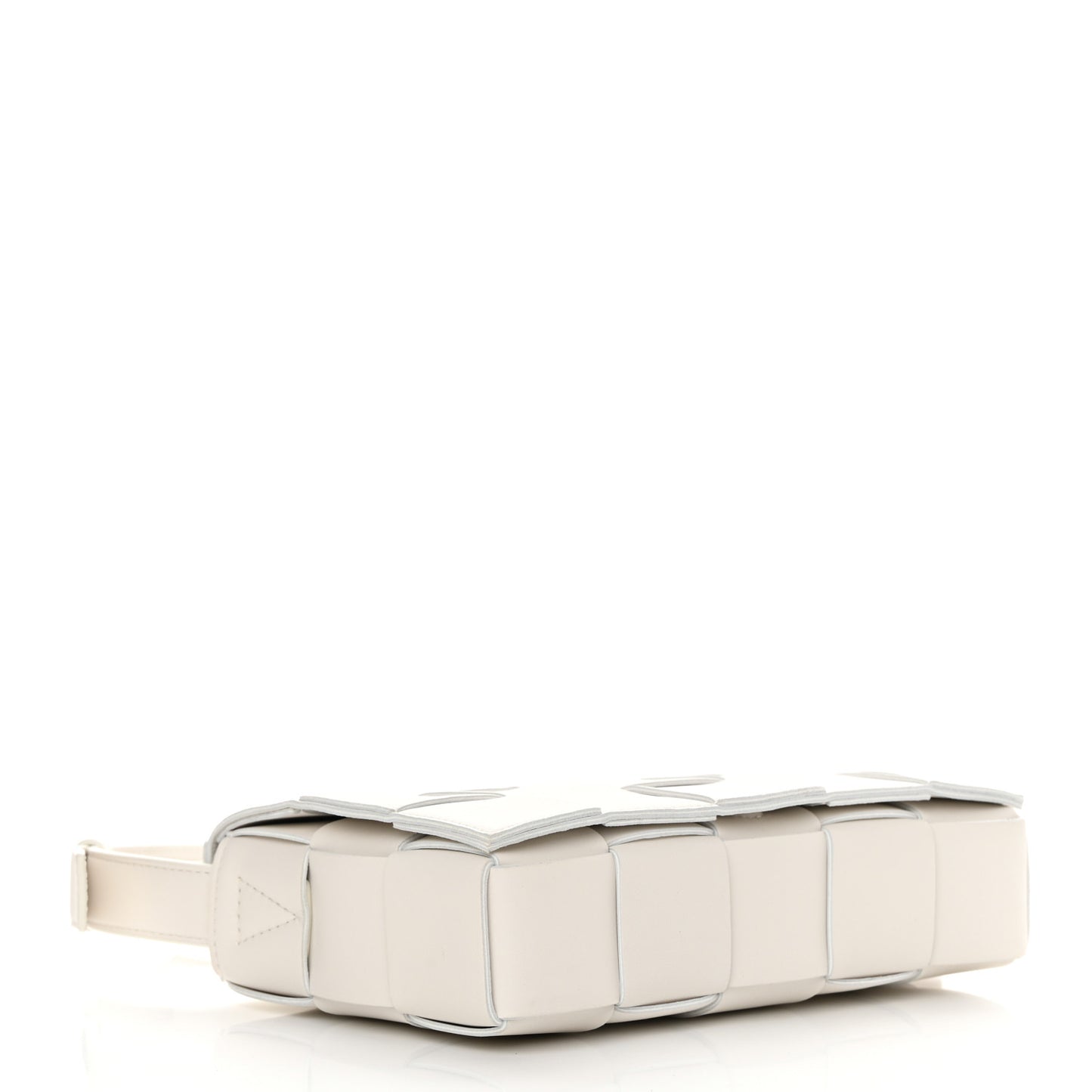 Lambskin Maxi Intrecciato Cassette Crossbody Bag White