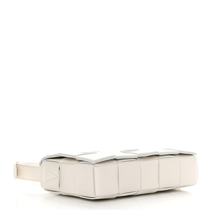 Bottega Veneta Lambskin Maxi Intrecciato Cassette Crossbody Bag White 4 of 10