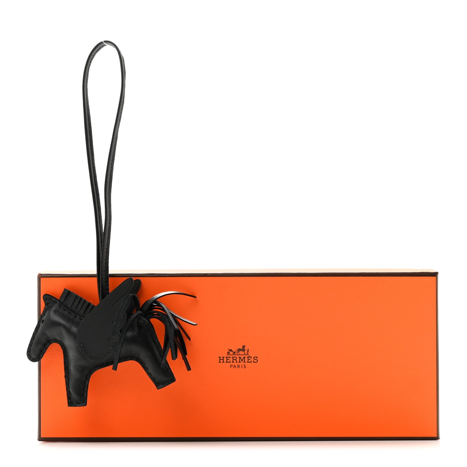 Hermes Milo Lambskin Grigri Rodeo Pegase Horse Bag Charm PM So Black 5 of 5