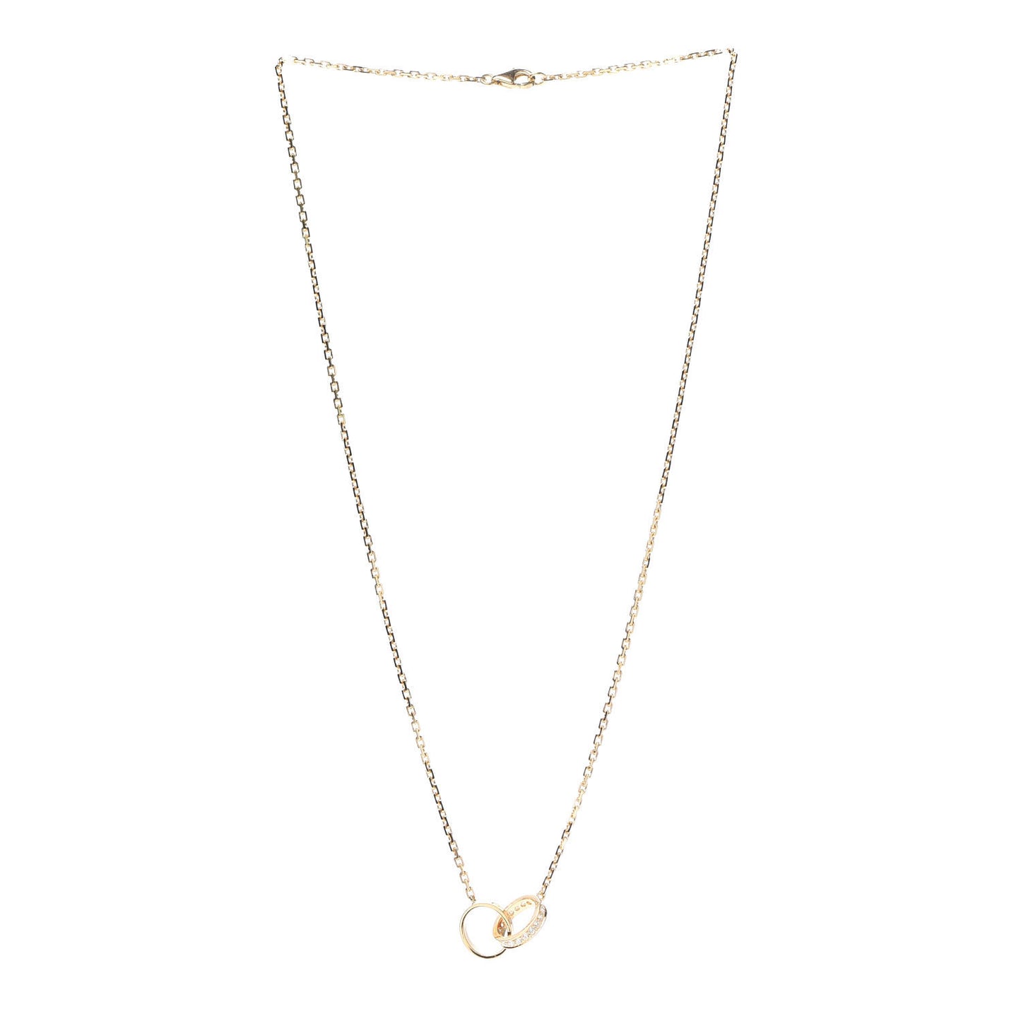 18K Yellow Gold Diamond Interlocking LOVE Necklace
