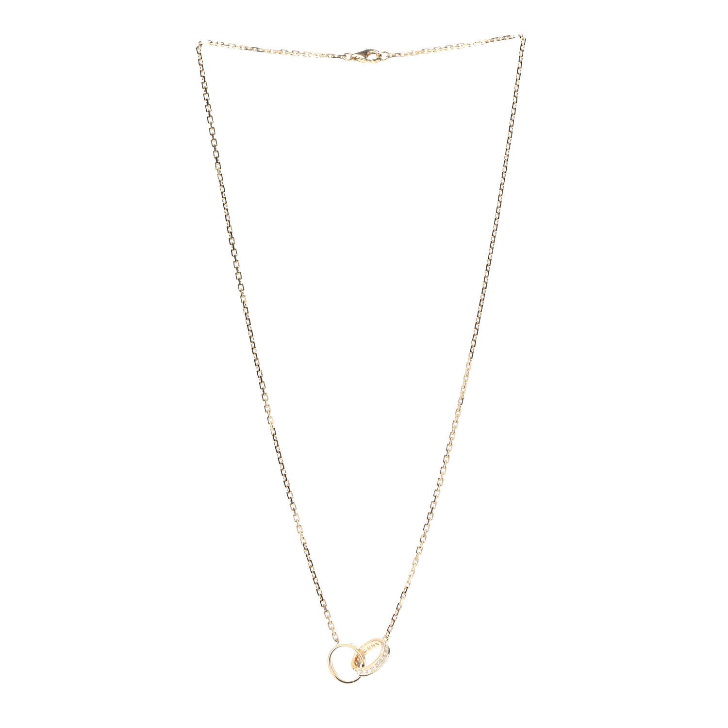 Cartier 18K Yellow Gold Diamond Interlocking LOVE Necklace 3 of 5