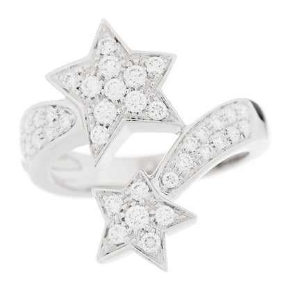 Chanel 18K White Gold Diamond Comete Geode Ring 52 6 1 of 5