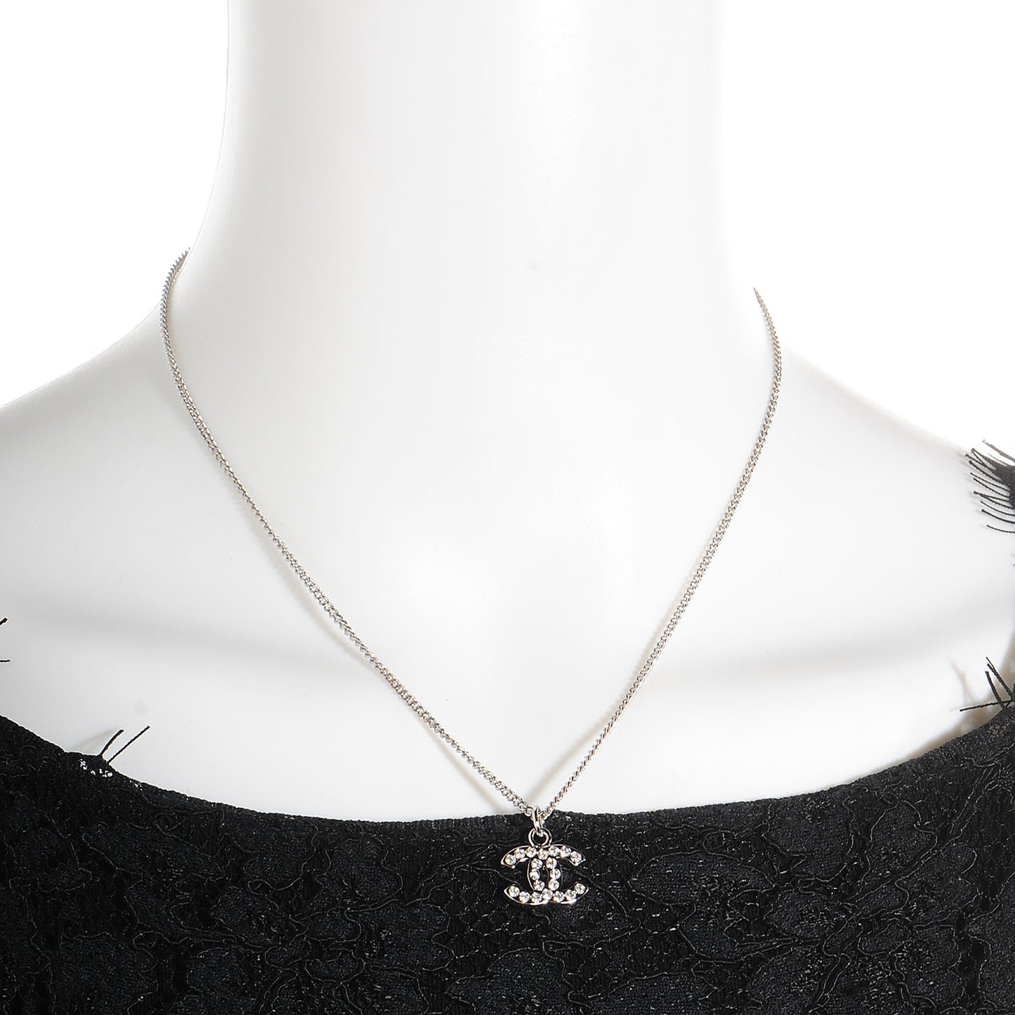 Crystal CC Timeless Necklace Silver