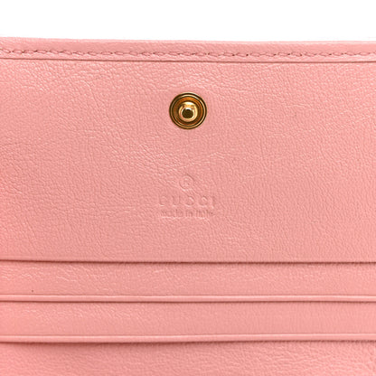 Gucci Azalea Calfskin Enamel Matelasse Diagonal Torchon GG Marmont Card Case New Cherry Red Wild Rose 6 of 7