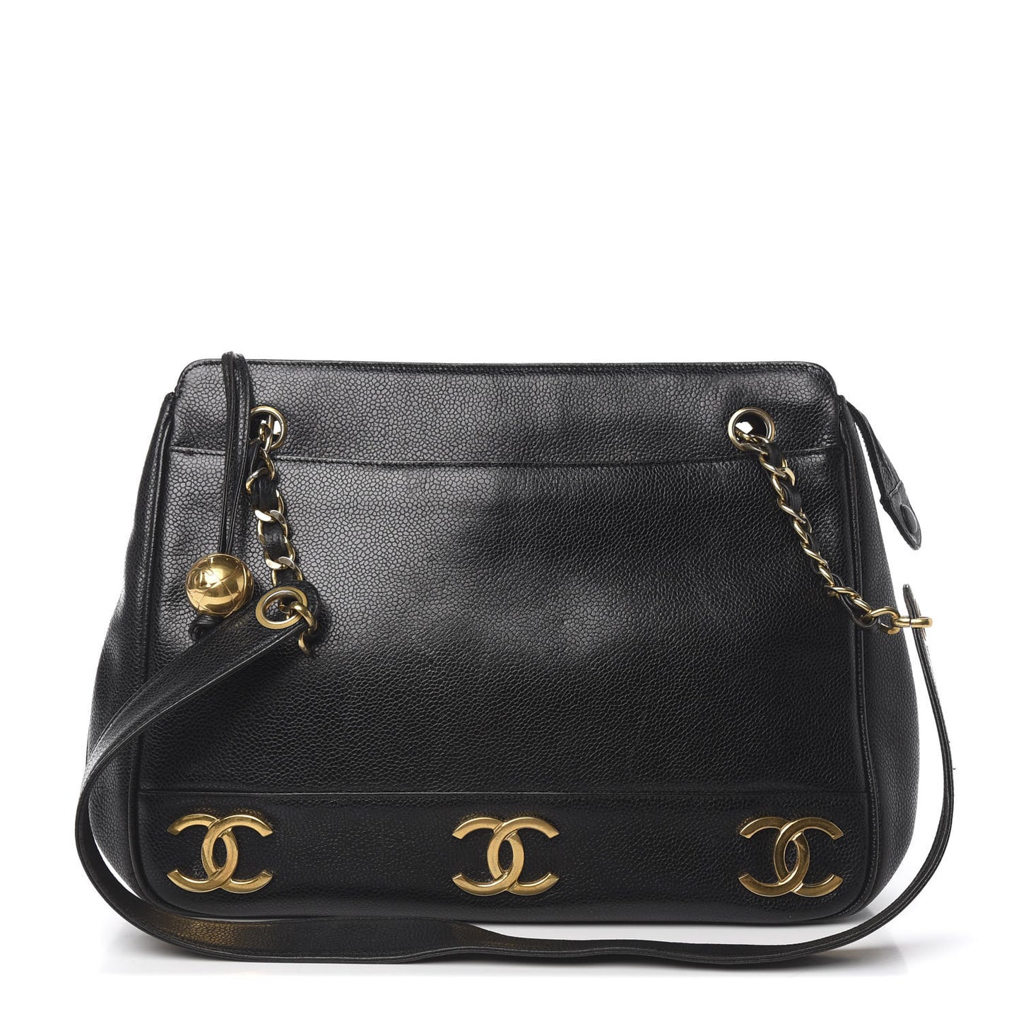Caviar CC Shoulder Bag Black