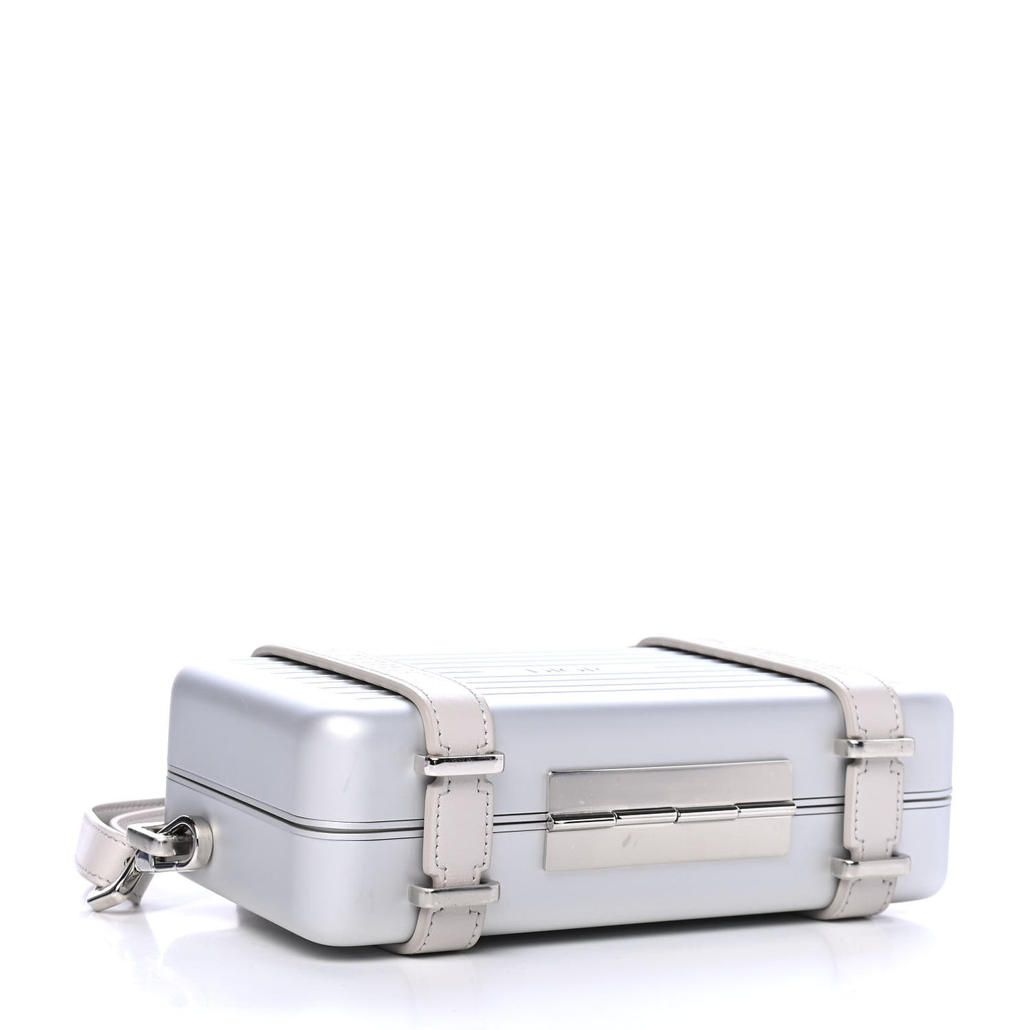 X RIMOWA Aluminum Personal Clutch On Strap Silver