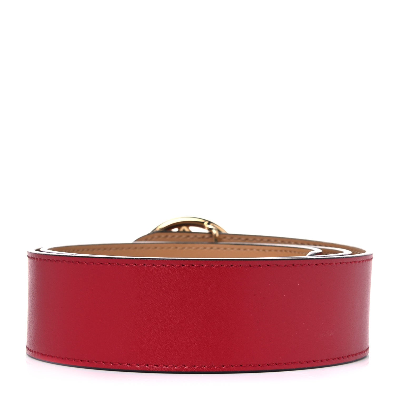 Fendi Vitello Liberty F is Fendi Bi-Color Reversible Belt 80 Fragola Miele Scuro 2 of 6
