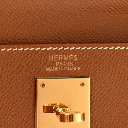 Hermes Courchevel Kelly Retourne 32 Gold 6 of 12