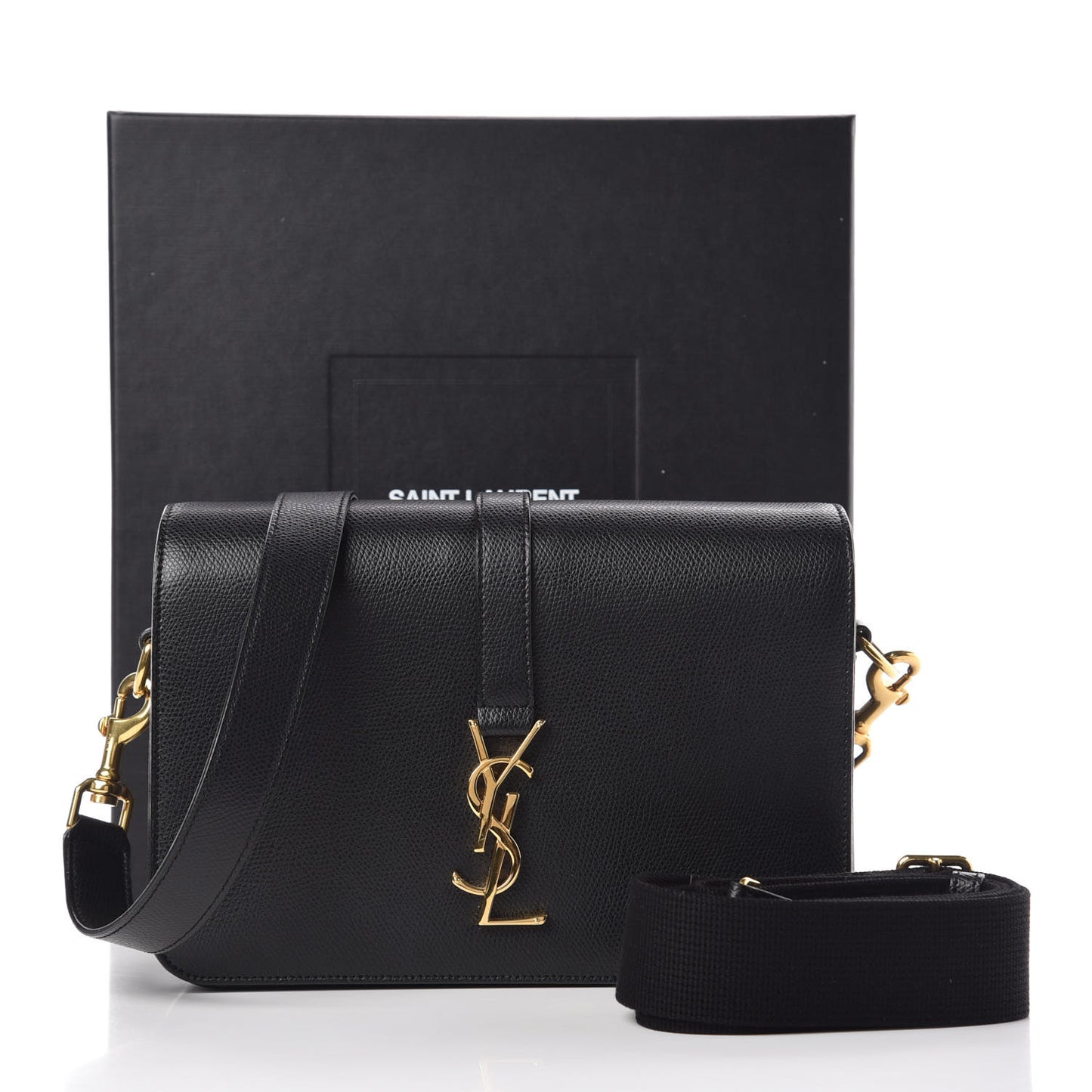 Textured Calfskin Medium Classic Monogram Universite Bag Black