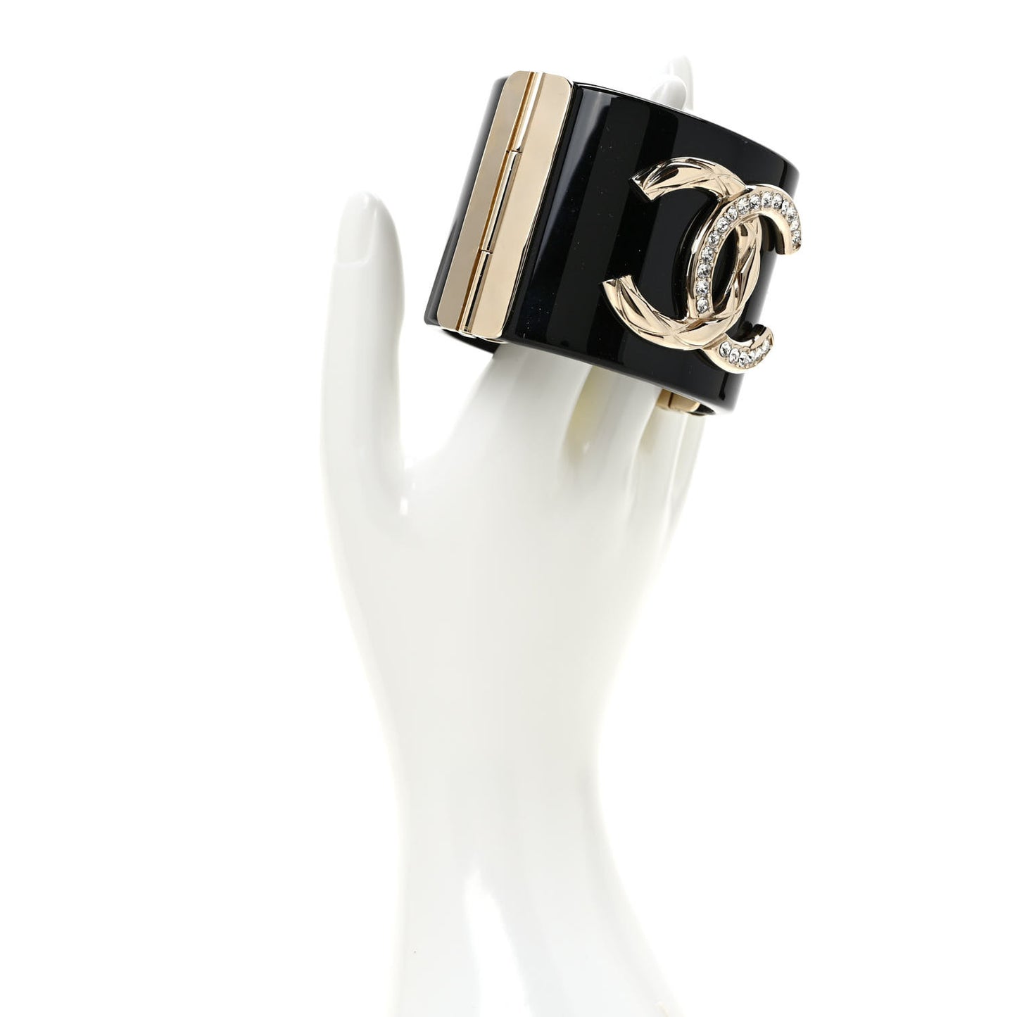 Resin Crystal CC Cuff Black Gold