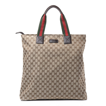 Gucci GG Monogram Large Web Handle Vertical Tote Dark Brown 1 of 8