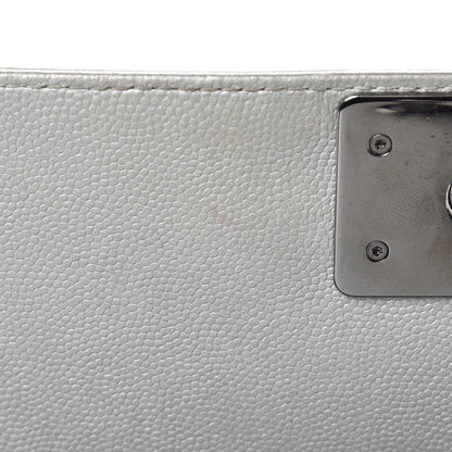 Chanel Metallic Caviar Quilted Medium Boy Flap Silver 15 of 15
