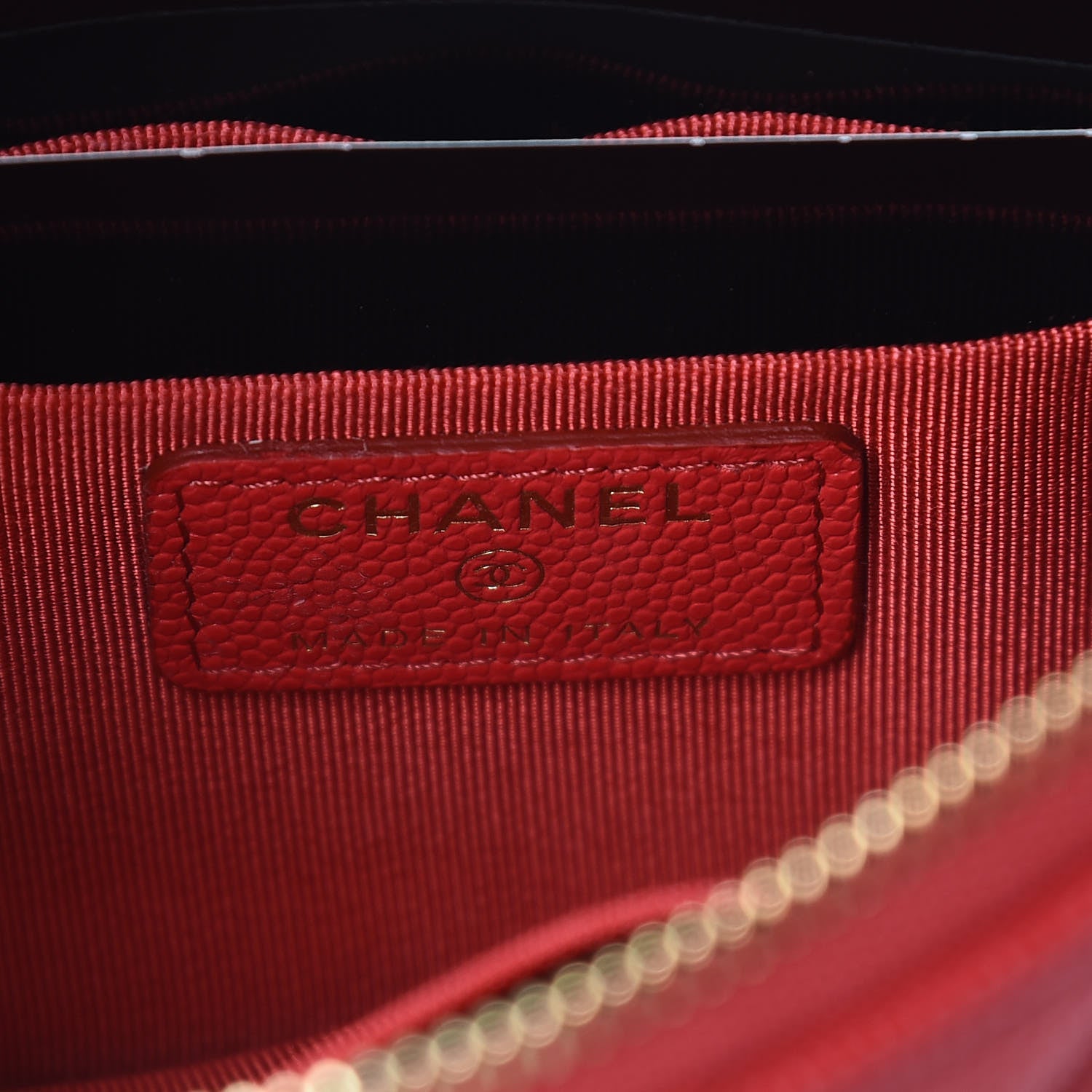 Chanel Caviar Quilted Cosmetic Case Red 6 of 8