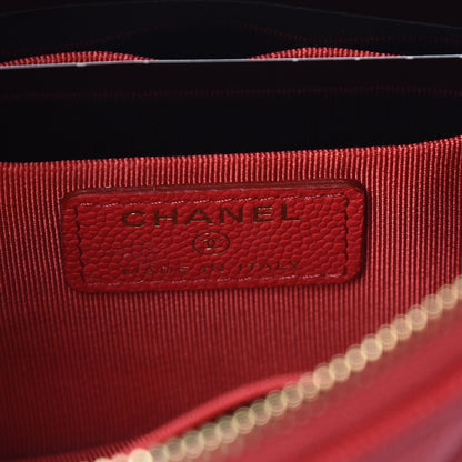Chanel Caviar Quilted Cosmetic Case Red 6 of 8