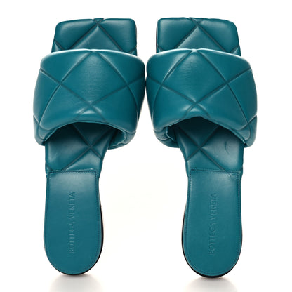 Bottega Veneta Nappa Quilted Rubber Lido Flat Sandals 37.5 Duck Green 2 of 10