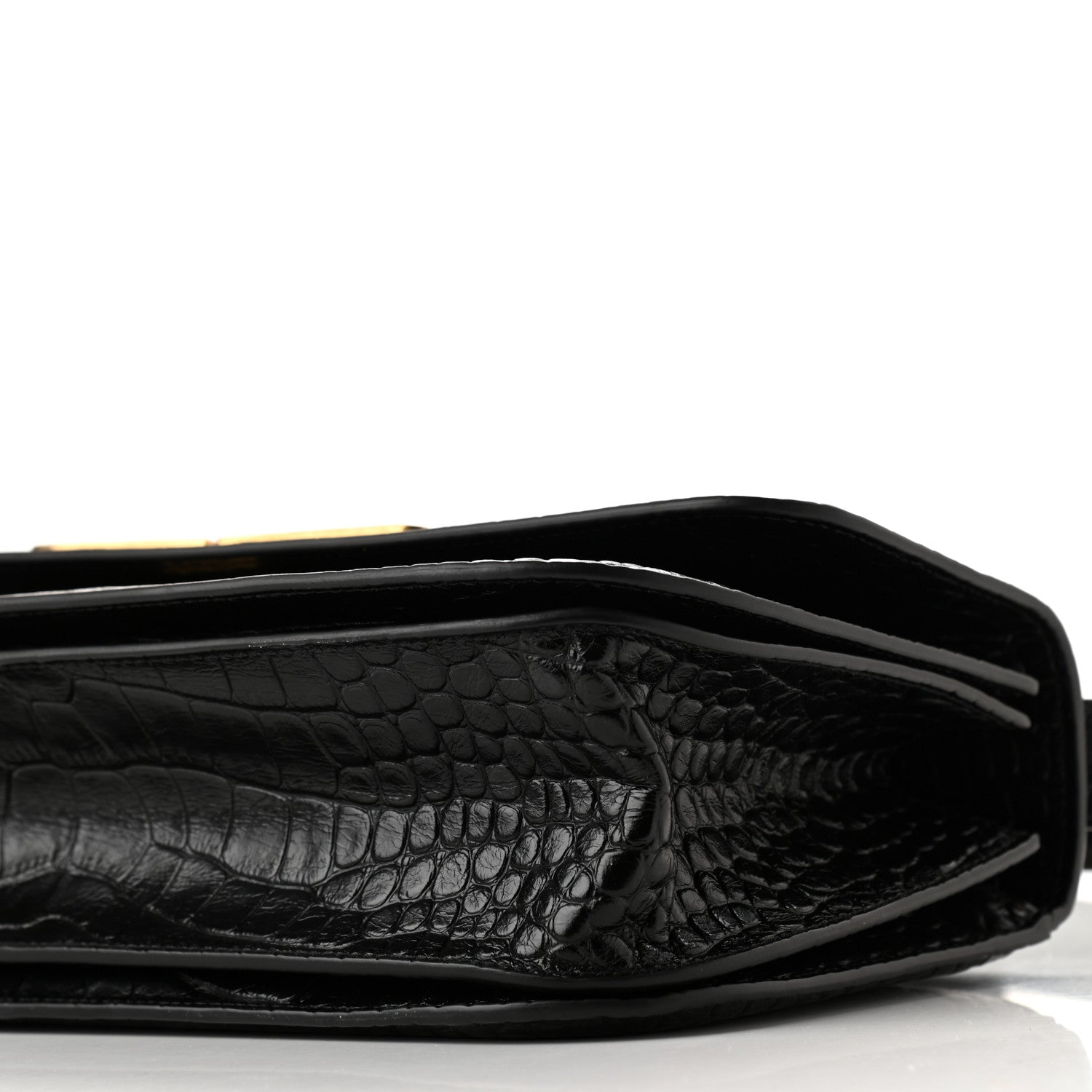 Balenciaga Extra Supple Calfskin Crocodile Embossed Medium Gossip Bag Black 8 of 8