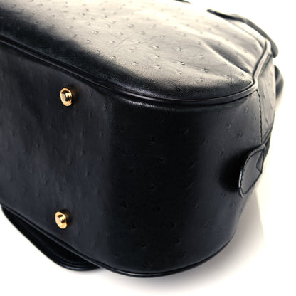 Christian Dior Ostrich Saddle Bowler Black 9 of 9