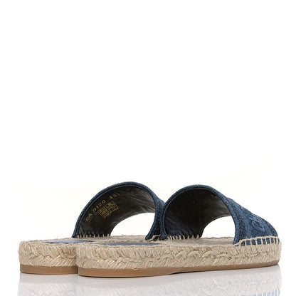 Christian Dior Denim Embroidered Granville Espadrille Flat Slide Sandals 35.5 Blue 3 of 6