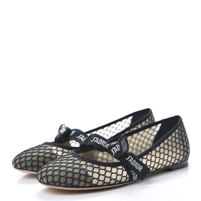 Christian Dior Resille Ribbon Miss J'Adior Ballet Flat 39 Black 3 of 8